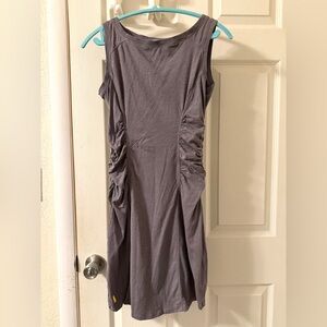 Lole Sleeveless Ruched Dress in Gray Size Medium